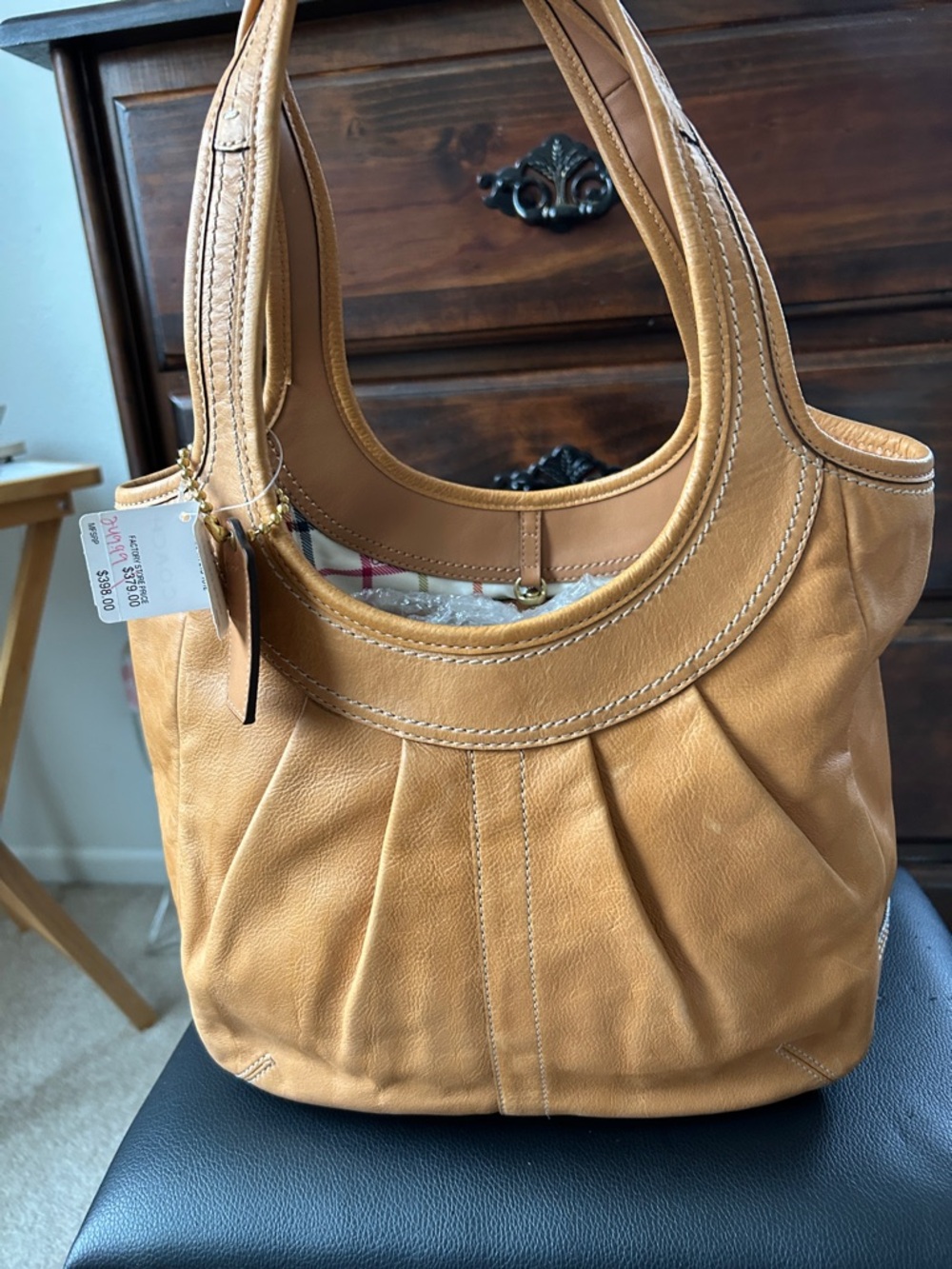 NWT Authentic Tan Leather COACH Ergo Hobo Bag. - Picture 2 of 11